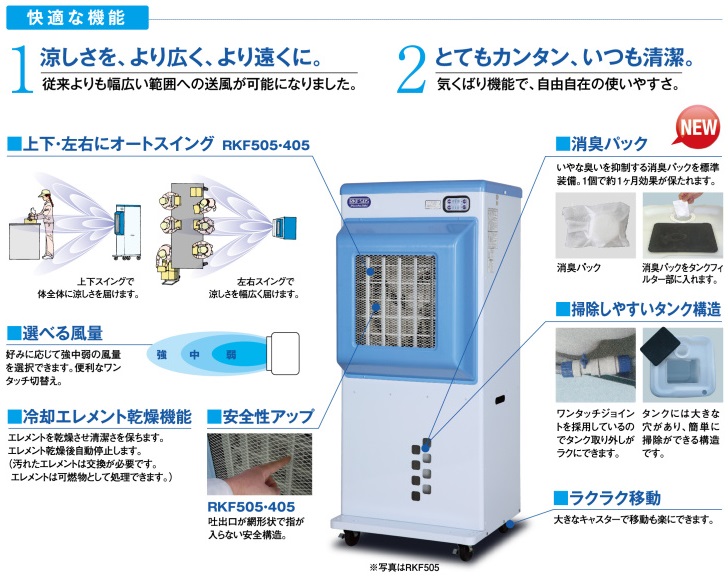 気化式冷風機 RKF405 涼太くん Vaporizing cold air blower | レンタル 